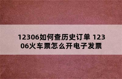 12306如何查历史订单 12306火车票怎么开电子发票